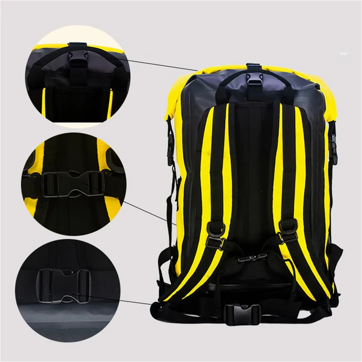 Outdoor PVC Waterproof Dry Backpack Water Floating Bag Roll Top Sack, Dry Backpack Waterproof Surfing Swimming Kayaking (Blue,55L)