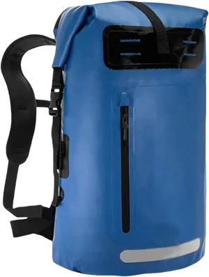 Outdoor PVC Waterproof Dry Backpack Water Floating Bag Roll Top Sack, Dry Backpack Waterproof Surfing Swimming Kayaking (Blue,55L)