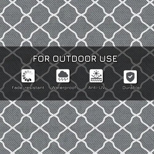 Outdoor Reversible Rug – Waterproof & UV-Resistant for Garden, Patio & Camping