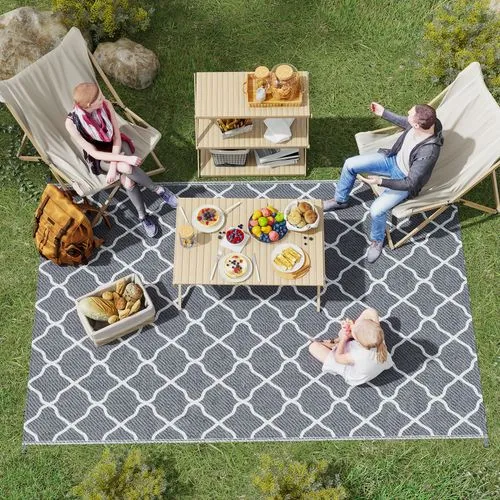 Outdoor Reversible Rug – Waterproof & UV-Resistant for Garden, Patio & Camping