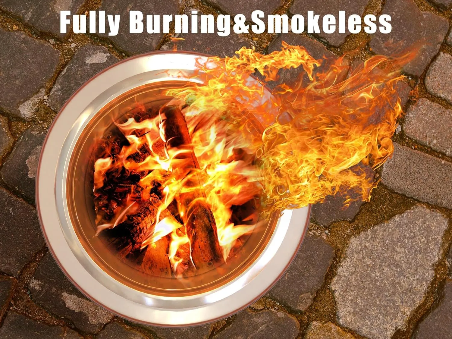 Outdoor Smokeless Fire Pit, 20'' Portable FirePits for Camping, Smokeless FirePit for Outside with Carry Bag, Wood Burning Stove, Stainless Steel，Black