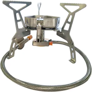 Outdoor Split Gas Stove with Windshield Portable Stainless Steel Camping Cooker for Barbecue and Picnic Design High Temperature for Stability