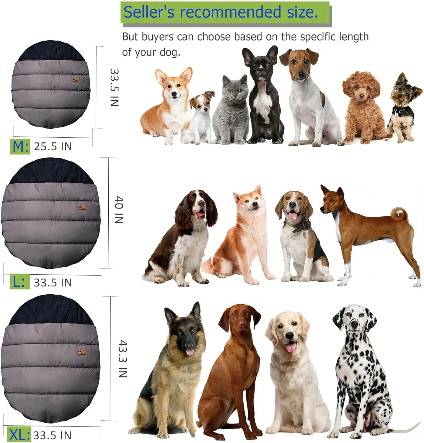Outdoor Travel Dog Bed, Extra Durable Camping Dog Sleeping Bag, Large Portable Dog Mat, Machine Washable & Foldable,