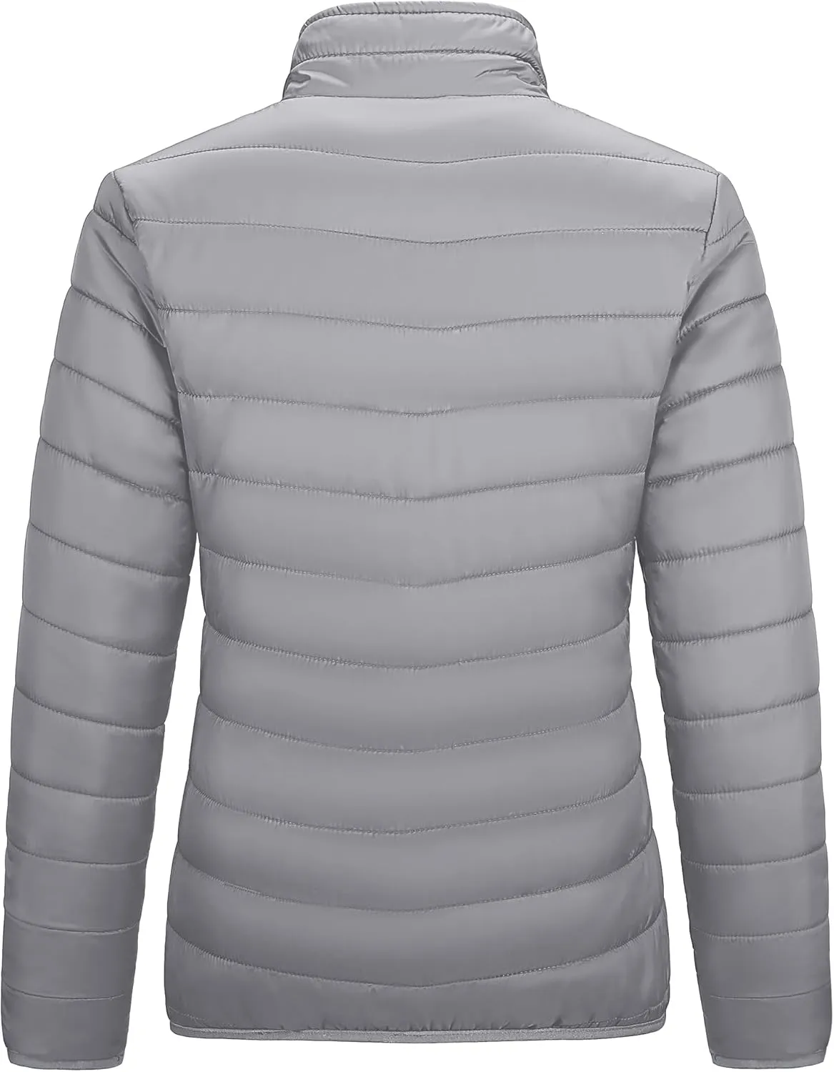 Outdoor Ventures Women's Packable Full-Zip Short Puffer Jacket Insulated Quilted Warm Lightweight Winter Coat
