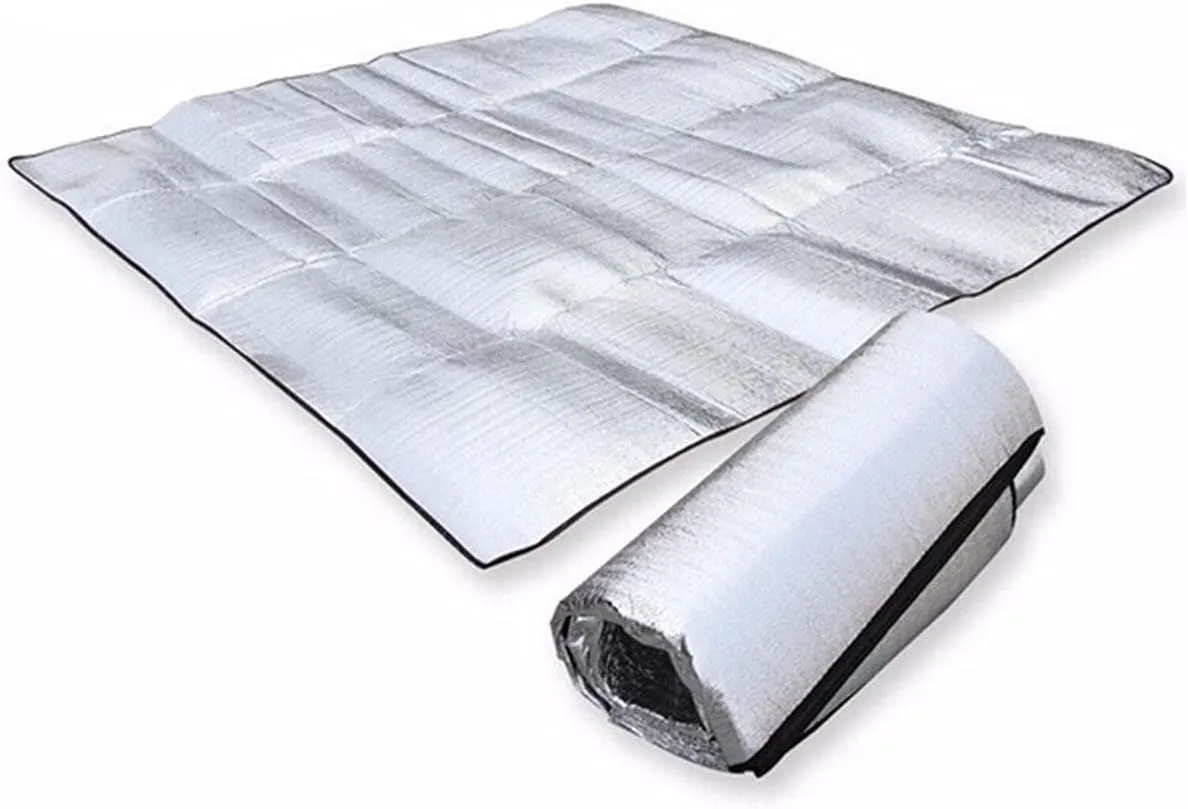 Outdoor Waterproof Aluminum Foil EVA Camping Mat, Camping Sleeping Mattress Picnic Mat Outdoor Moisture Proof Folding Pad for Beach Picnic Camping Travel Hiking