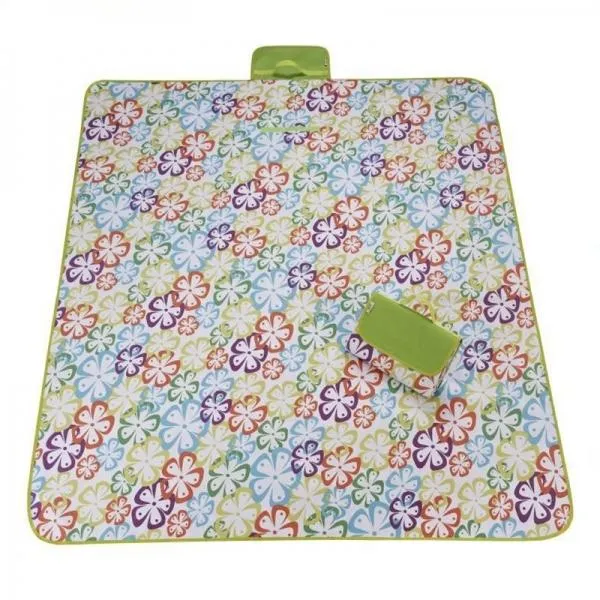 Outdoor Waterproof Camping Picnic Beach Mat Moistureproof Folding Mat Blanket 200x145cm Five-leaf Flower