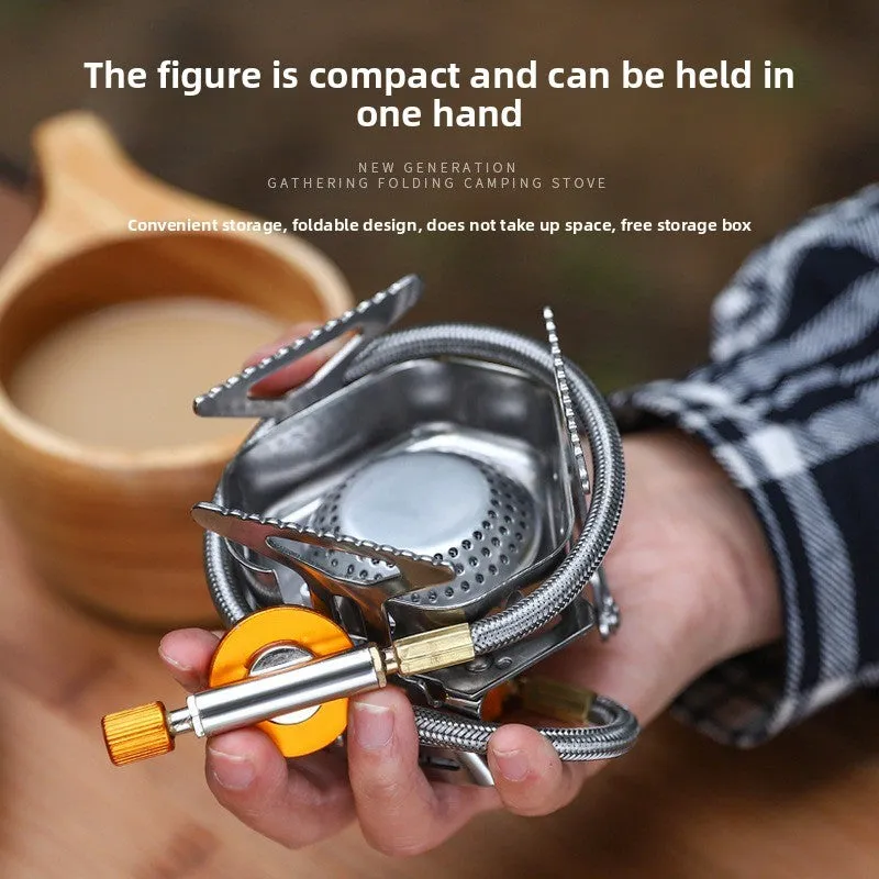 Outdoor windproof burner camping cassette stove picnic kettle windproof portable stove set