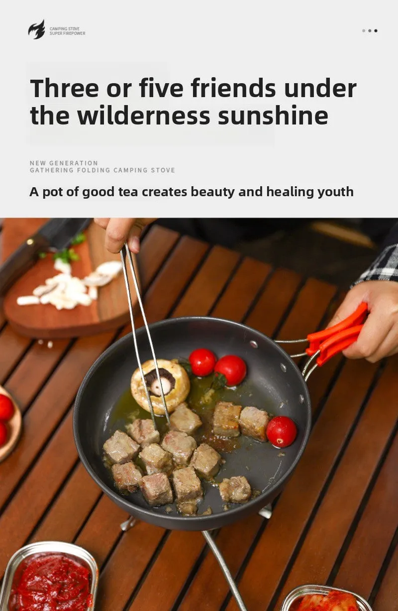Outdoor windproof burner camping cassette stove picnic kettle windproof portable stove set
