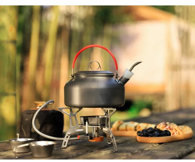 Outdoor windproof burner camping cassette stove picnic kettle windproof portable stove set