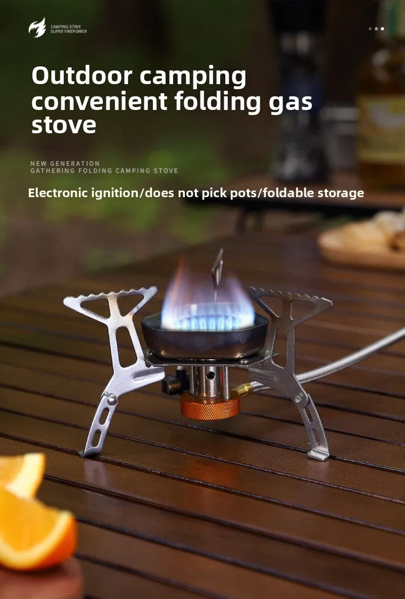 Outdoor windproof burner camping cassette stove picnic kettle windproof portable stove set