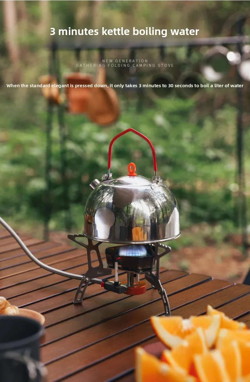Outdoor windproof burner camping cassette stove picnic kettle windproof portable stove set