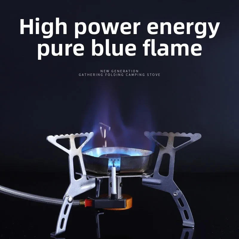 Outdoor windproof burner camping cassette stove picnic kettle windproof portable stove set