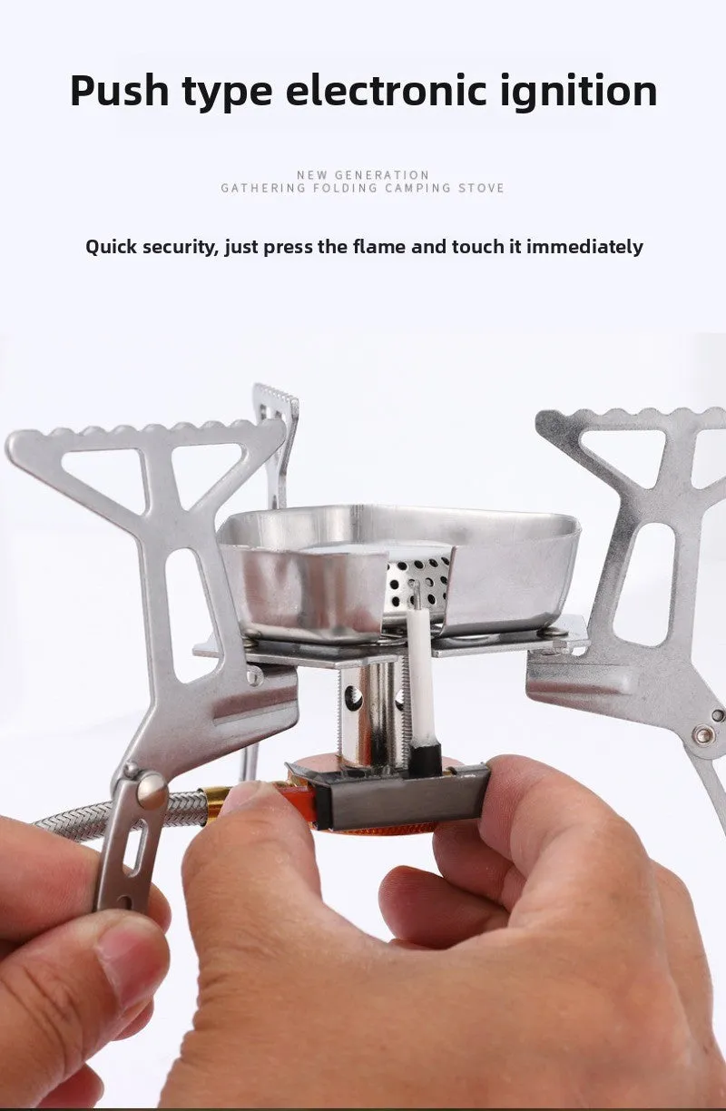 Outdoor windproof burner camping cassette stove picnic kettle windproof portable stove set