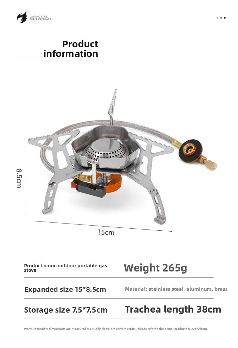 Outdoor windproof burner camping cassette stove picnic kettle windproof portable stove set