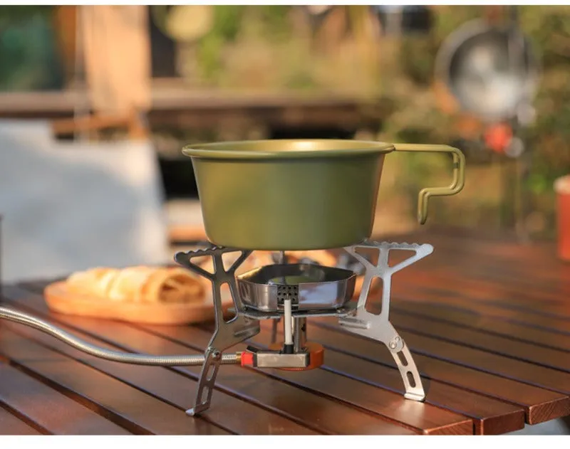 Outdoor windproof burner camping cassette stove picnic kettle windproof portable stove set