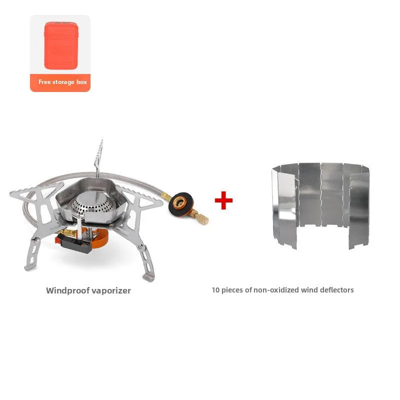 Outdoor windproof burner camping cassette stove picnic kettle windproof portable stove set