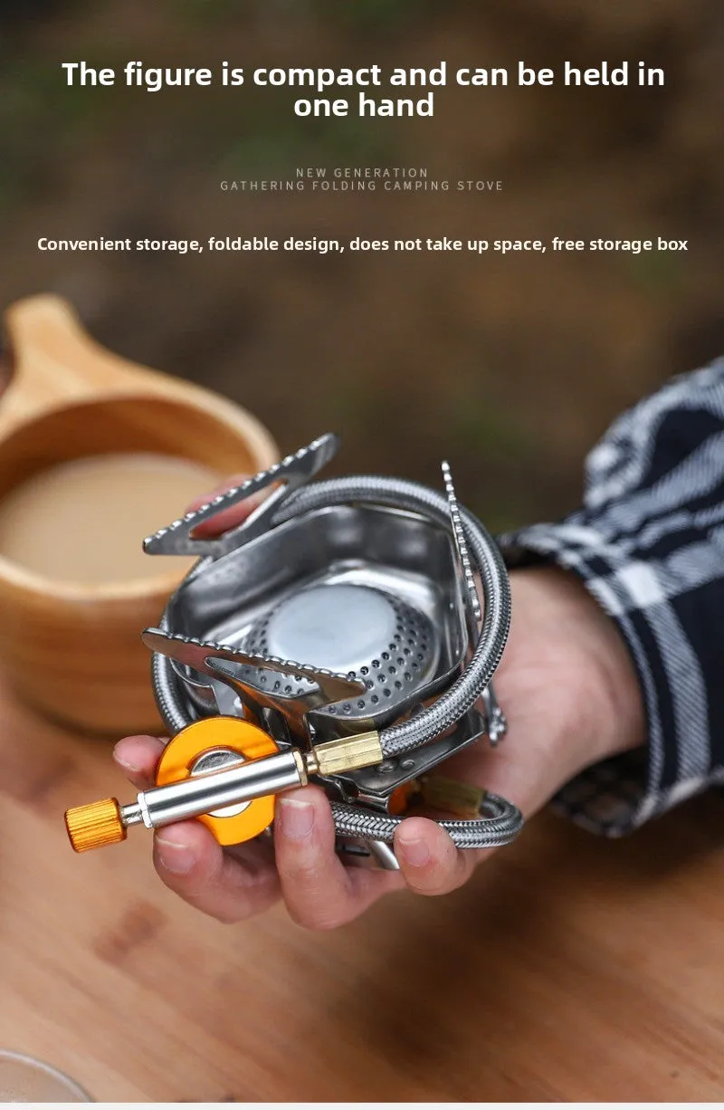 Outdoor windproof burner camping cassette stove picnic kettle windproof portable stove set