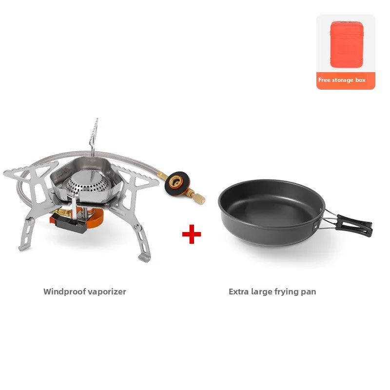 Outdoor windproof burner camping cassette stove picnic kettle windproof portable stove set