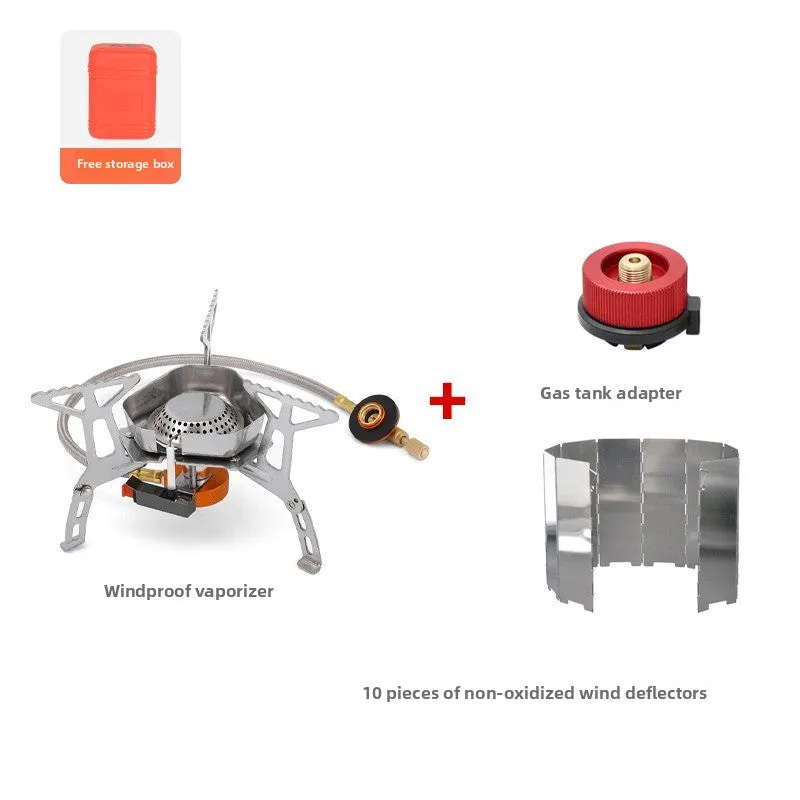 Outdoor windproof burner camping cassette stove picnic kettle windproof portable stove set