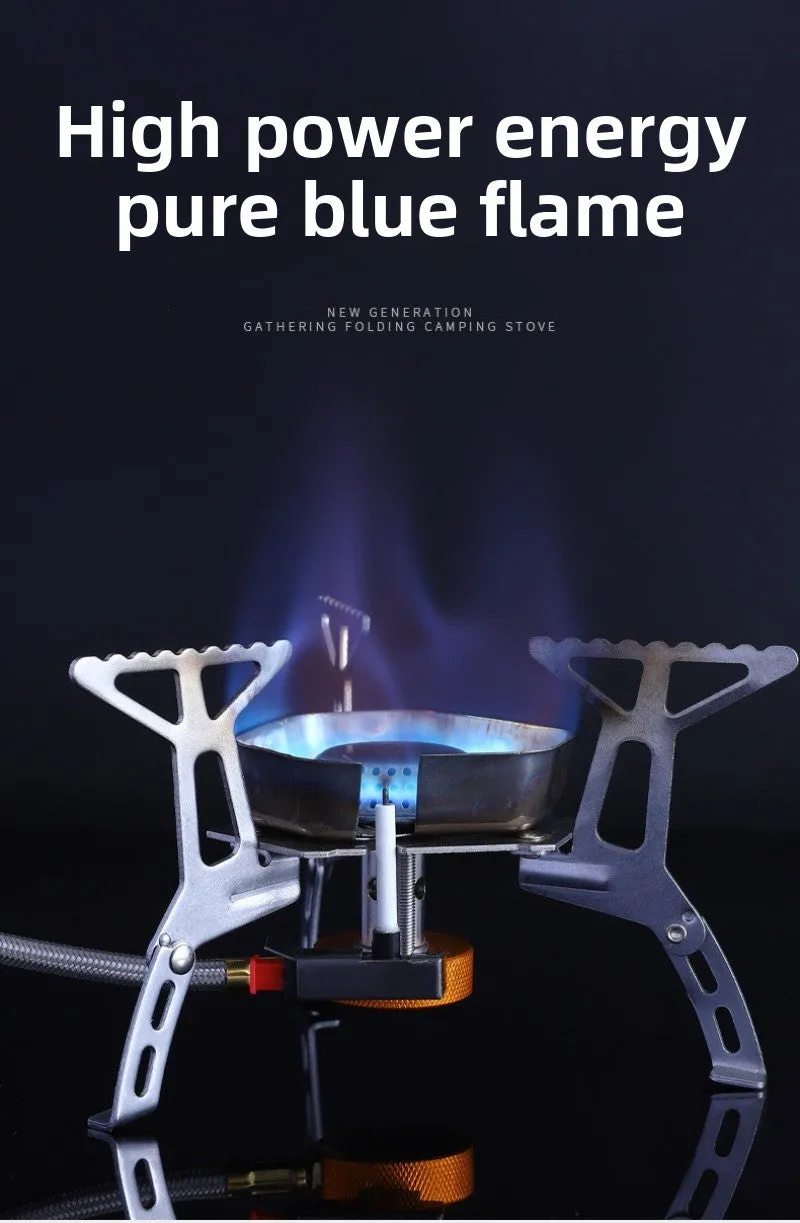 Outdoor windproof burner camping cassette stove picnic kettle windproof portable stove set