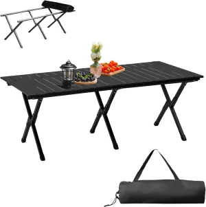 Outvita Beach Picnic Table, Lightweight Roll Up Low Camping Table, Portable Folding Table with Carrying Bag for Outdoor, BBQ, Sand, Picnic, Party, Patio 46 Inches