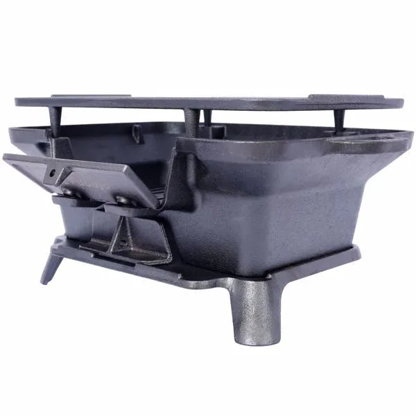 Oval Cast Iron Grill, Portable Charcoal Grill and Tabletop Cast Iron Skillet