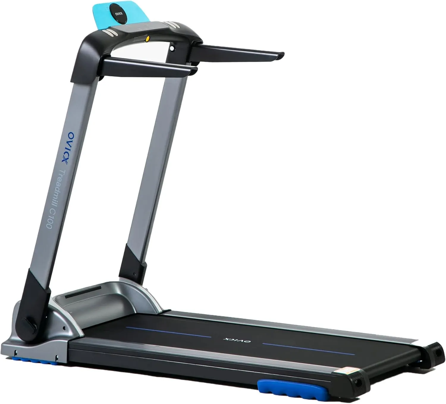 OVICX Portable Foldable Compact Home Treadmill with Shock Absorption with Bluetooth Connectivity, Fitness Tracking App, and Pulse Sensors