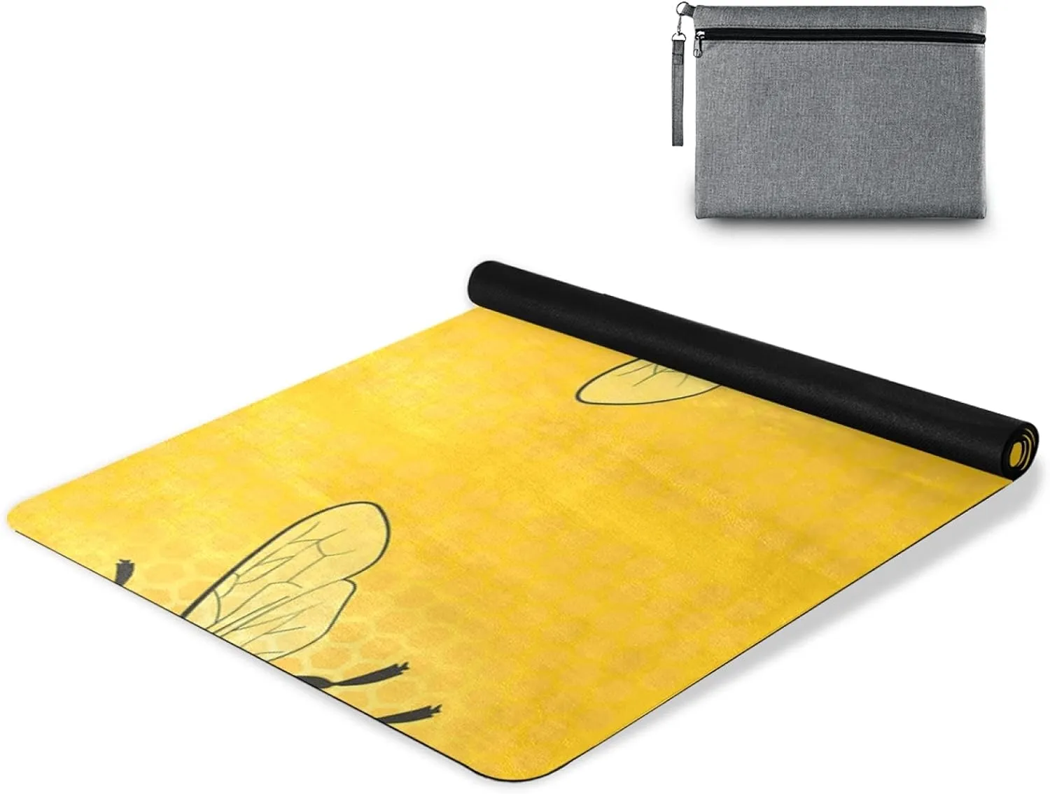 Oyihfvs 1mm Thick Non Slip Rubber Yoga Mat, Fitness Safe Exercise Mat with Bag, Durable Folding Workout Mat for Pilates and Floor Exercises