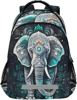 Paisley Elephant Design Waterproof Backpack - Casual Outdoor Sports Daypack with Ergonomic Shoulder Straps#644