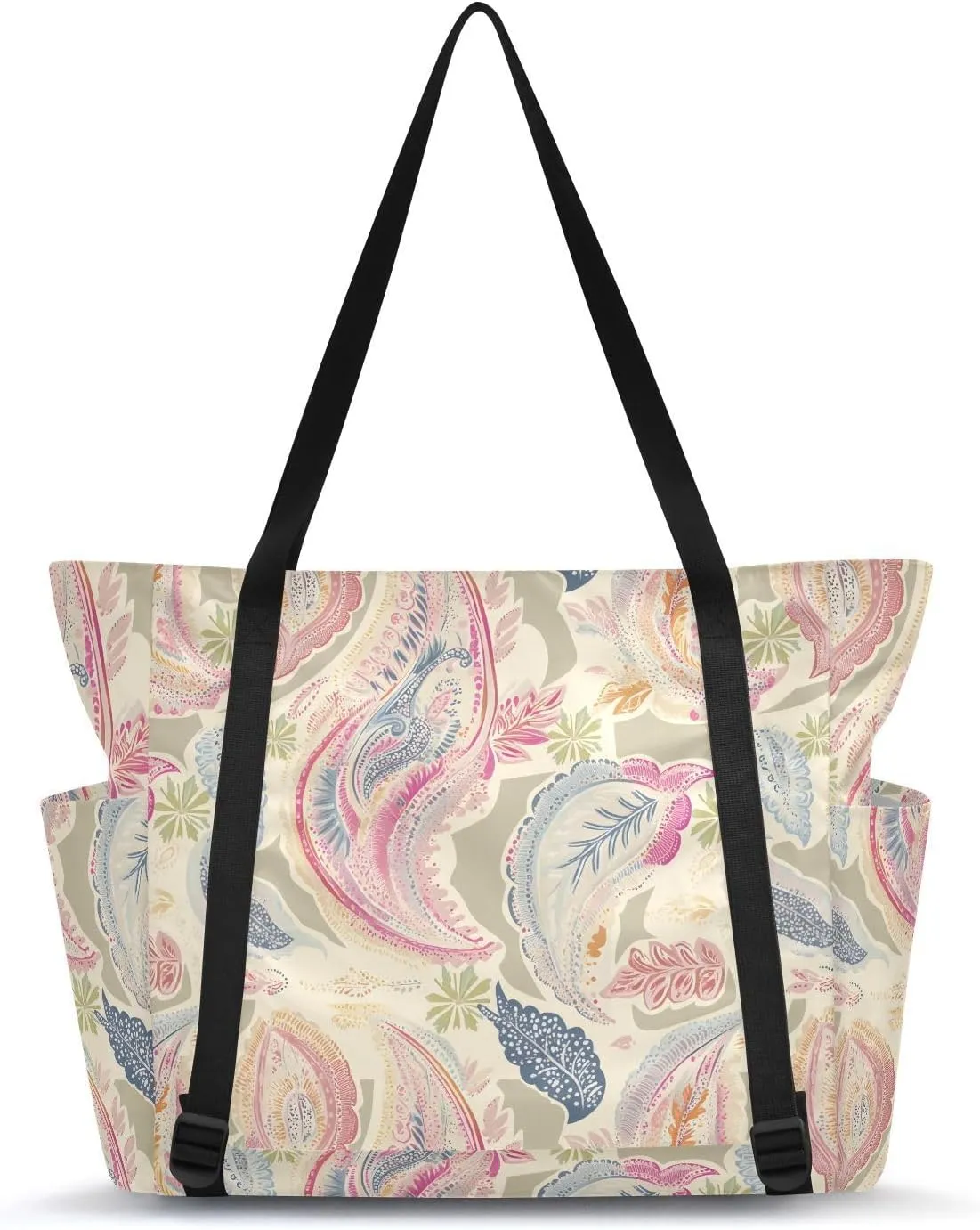 Paisley Yoga Bag for Mat Carrier with Large Pockets Women Men Adjustable Gym Tote Fits Most Size Yoga Mats Bag for Pilates Office Workout Exercise Travel