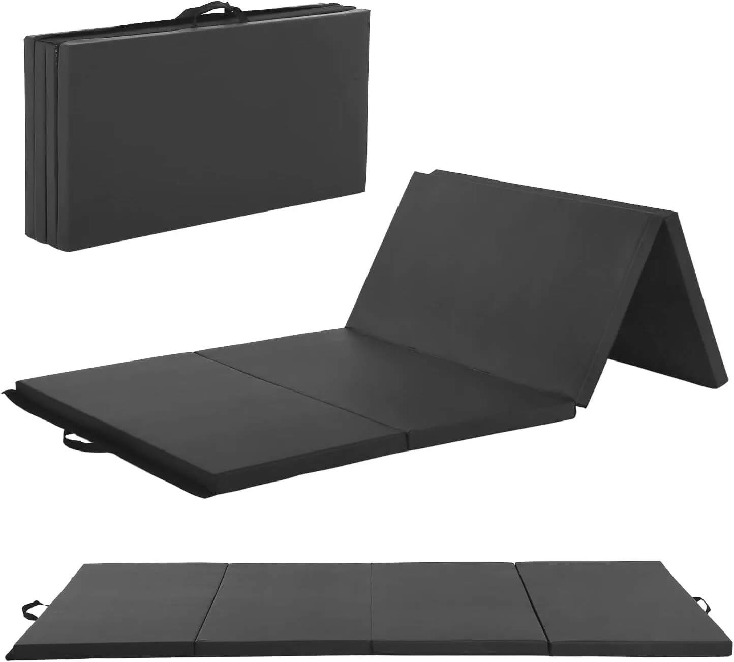 PayLessHere Gymnastics Mat - Folding Gymnastic Mat for Tumbling, Stretching, Yoga & Arts - Thick PU Leather - Indoor/Outdoor