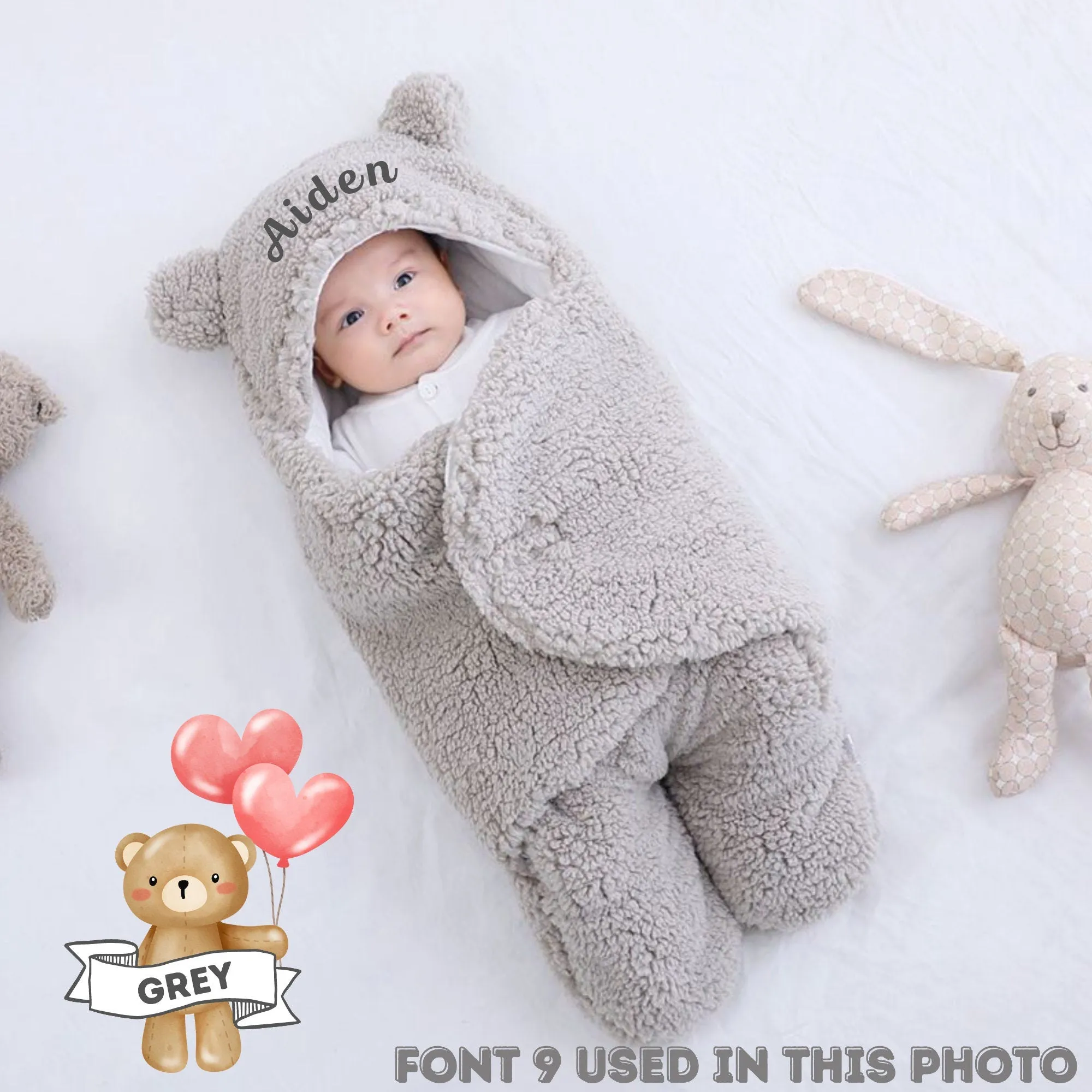 Personalised Baby Sleeping Blanket | 0 to 12 mths | Mother to be | Soft Bear Baby Blanket | Newborn Gift | Baby Shower | Baby Boy - Girl