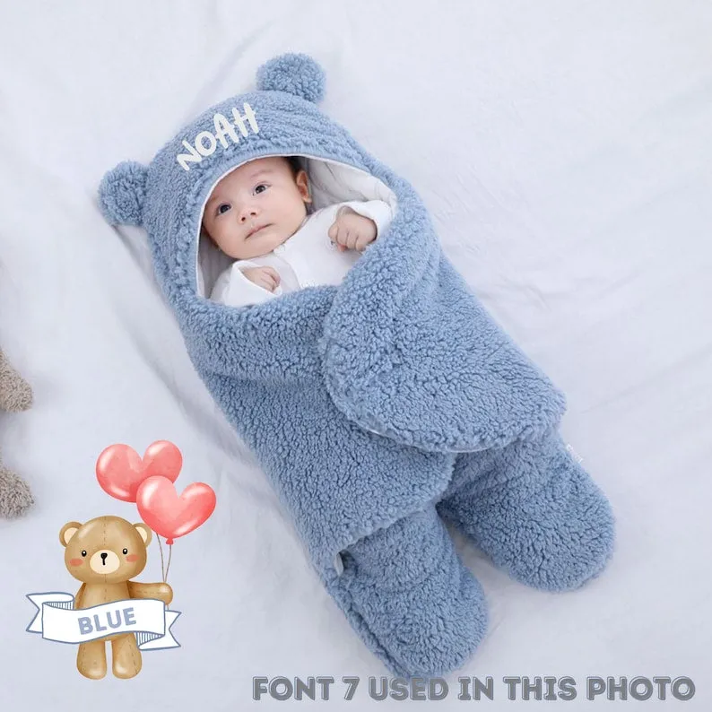Personalised Baby Sleeping Blanket | 0 to 12 mths | Mother to be | Soft Bear Baby Blanket | Newborn Gift | Baby Shower | Baby Boy - Girl