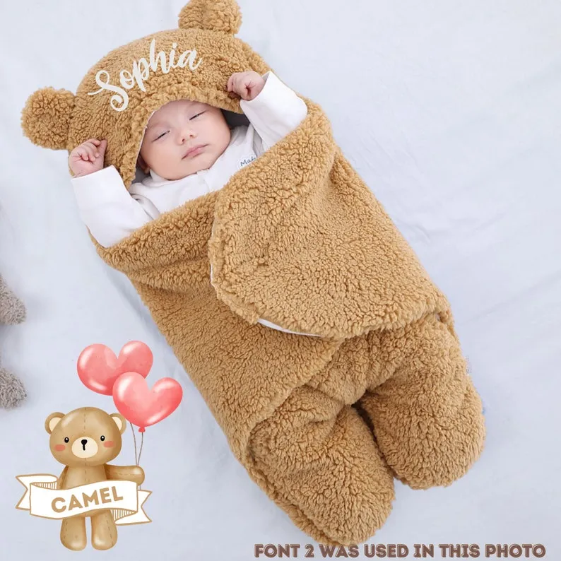 Personalised Baby Sleeping Blanket | 0 to 12 mths | Mother to be | Soft Bear Baby Blanket | Newborn Gift | Baby Shower | Baby Boy - Girl
