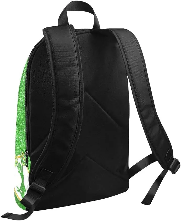 Personalized Cheer Girl Green Print Backpack with Name Custom Travel Daypack Bag for Man Woman Gifts