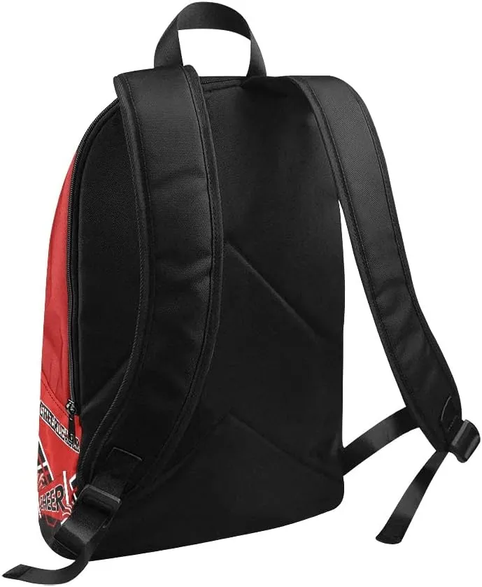 Personalized Cheerleader Red Black & White Backpack with Name Custom Travel Daypack Bag for Man Woman Gifts