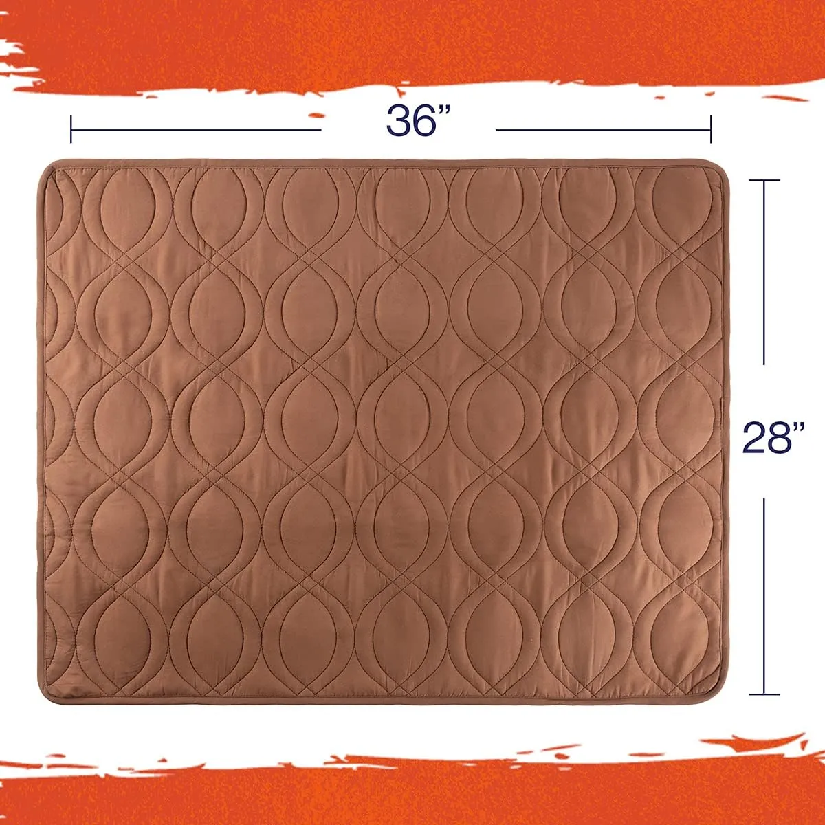 PETMAKER Waterproof Pet Mat - 36x28 Partial Couch Covers for Dogs, Cats, or Kids - Quilted Non-Slip Furniture Protector Pad (Brown)