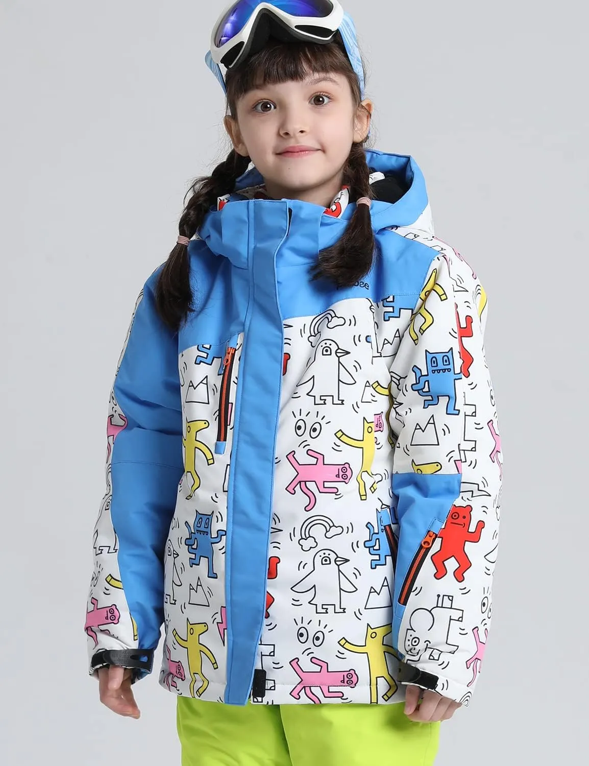 PHIBEE Girls' Waterproof Windproof Outdoor Warm Snowboard Ski Jacket