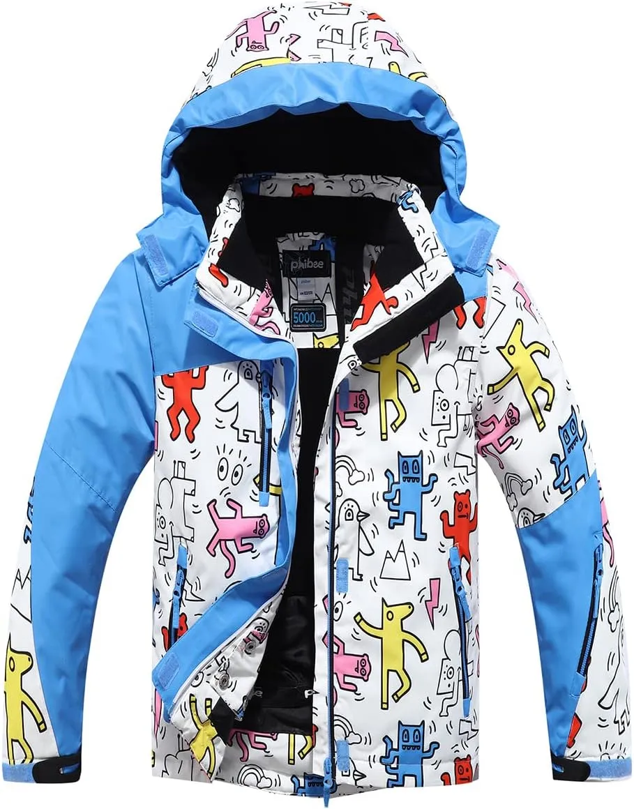 PHIBEE Girls' Waterproof Windproof Outdoor Warm Snowboard Ski Jacket