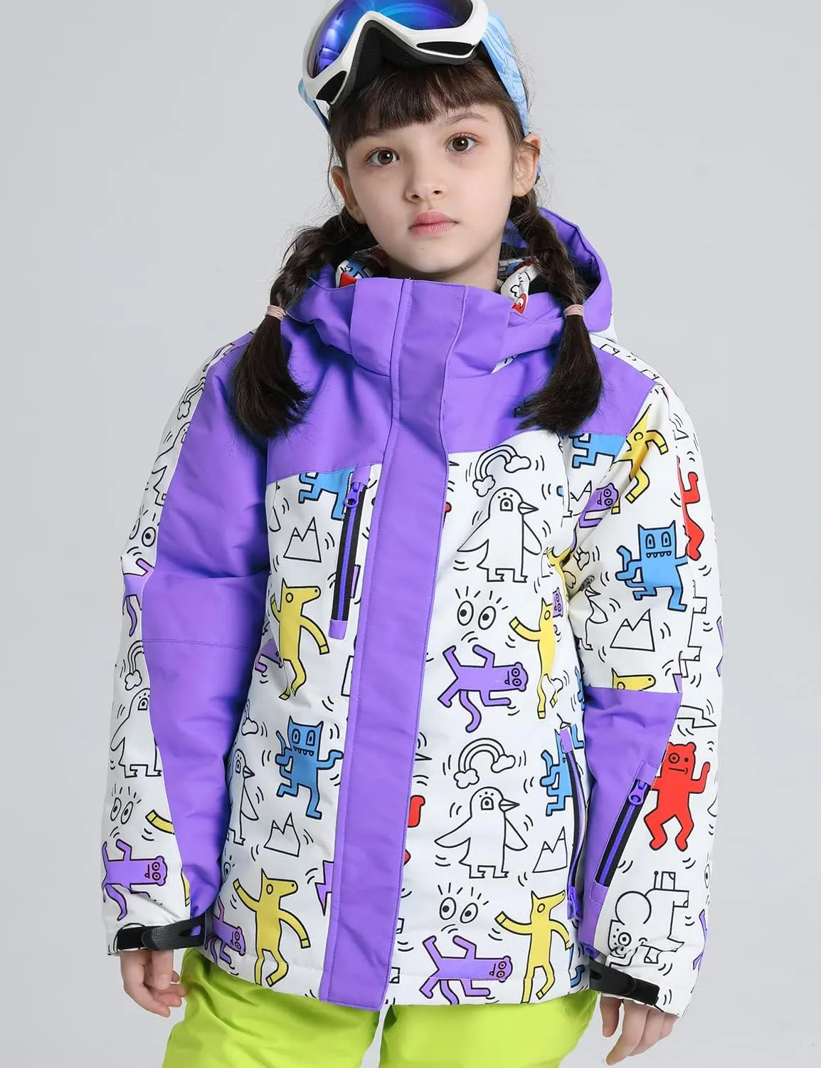 PHIBEE Girls' Waterproof Windproof Outdoor Warm Snowboard Ski Jacket