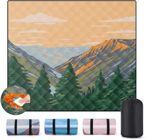 Picnic Blankets Beach Blanket 60"x80" Sand Free Waterproof Outdoor Oversized Foldable Park Lawn Mat Camping Necessities Travel RV Supplies Vacation Trip Camp Stuff Camper Couples Gift Ideas