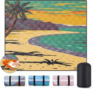 Picnic Blankets Outdoor Waterproof Sand Free 60"x80" Extra Large Beach Blanket Camping Essentials Vacation Accessories for Adults Camper Gear Must Haves Stuff Gifts Supplies for Women Couple
