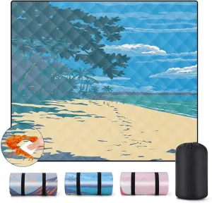 Picnic Blankets Outdoor Waterproof Sand Free 60"x80" Extra Large Beach Blanket Camping Essentials Vacation Accessories for Adults Camper Gear Must Haves Stuff Gifts Supplies for Women Couple