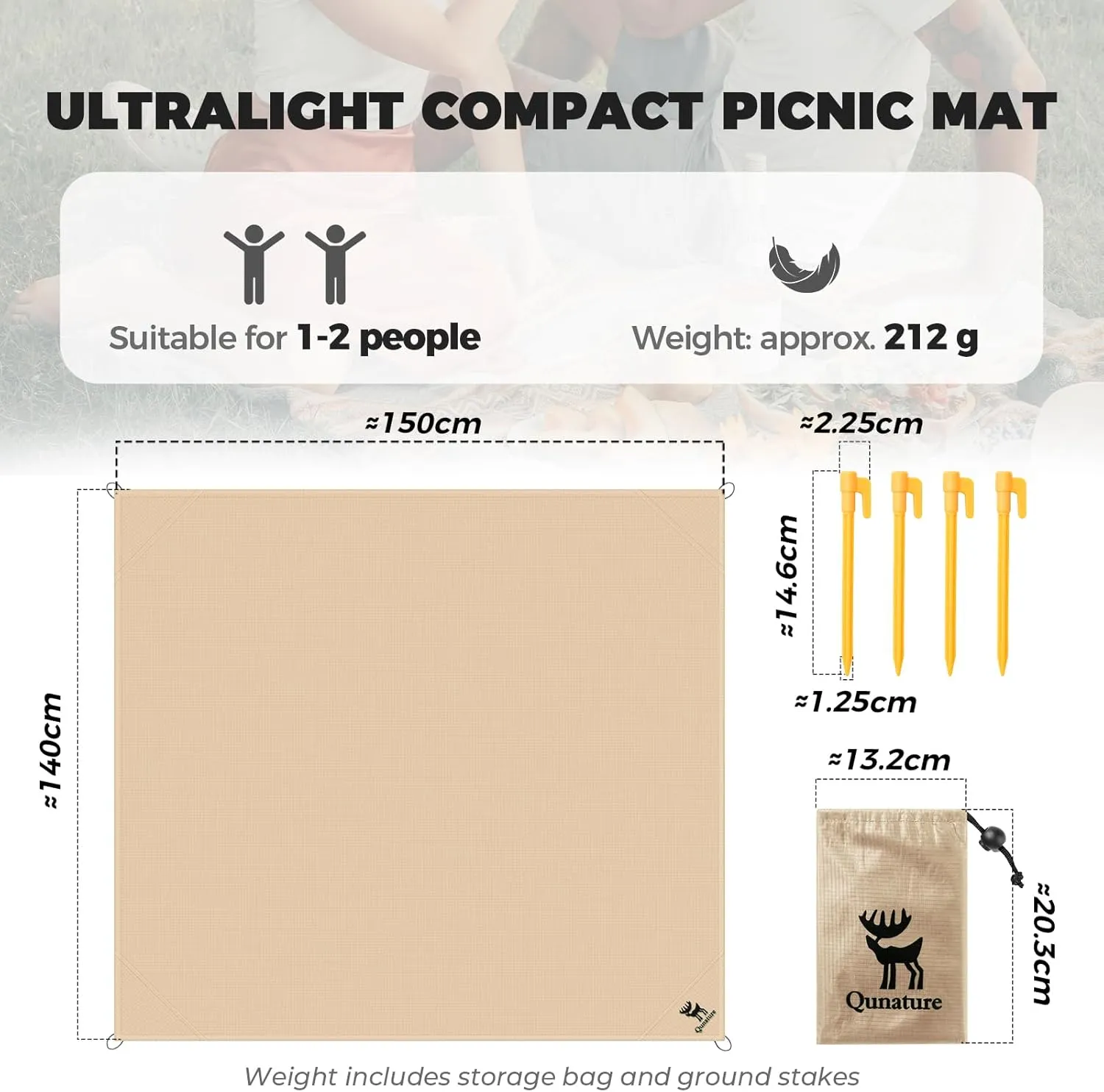 Picnic Blankets Portable Waterproof Lightweight Foldable Blanket for Outdoor Travel Camping Hiking Beach Blanket Sandproof