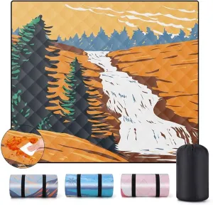 Picnic Blankets Waterproof Sandproof 60x80 Outdoor Portable Lightweight Extra Large Family Beach Blanket Camp Mat for Travel Foldable Outside Lawn Camping Essentials Mats for Grass