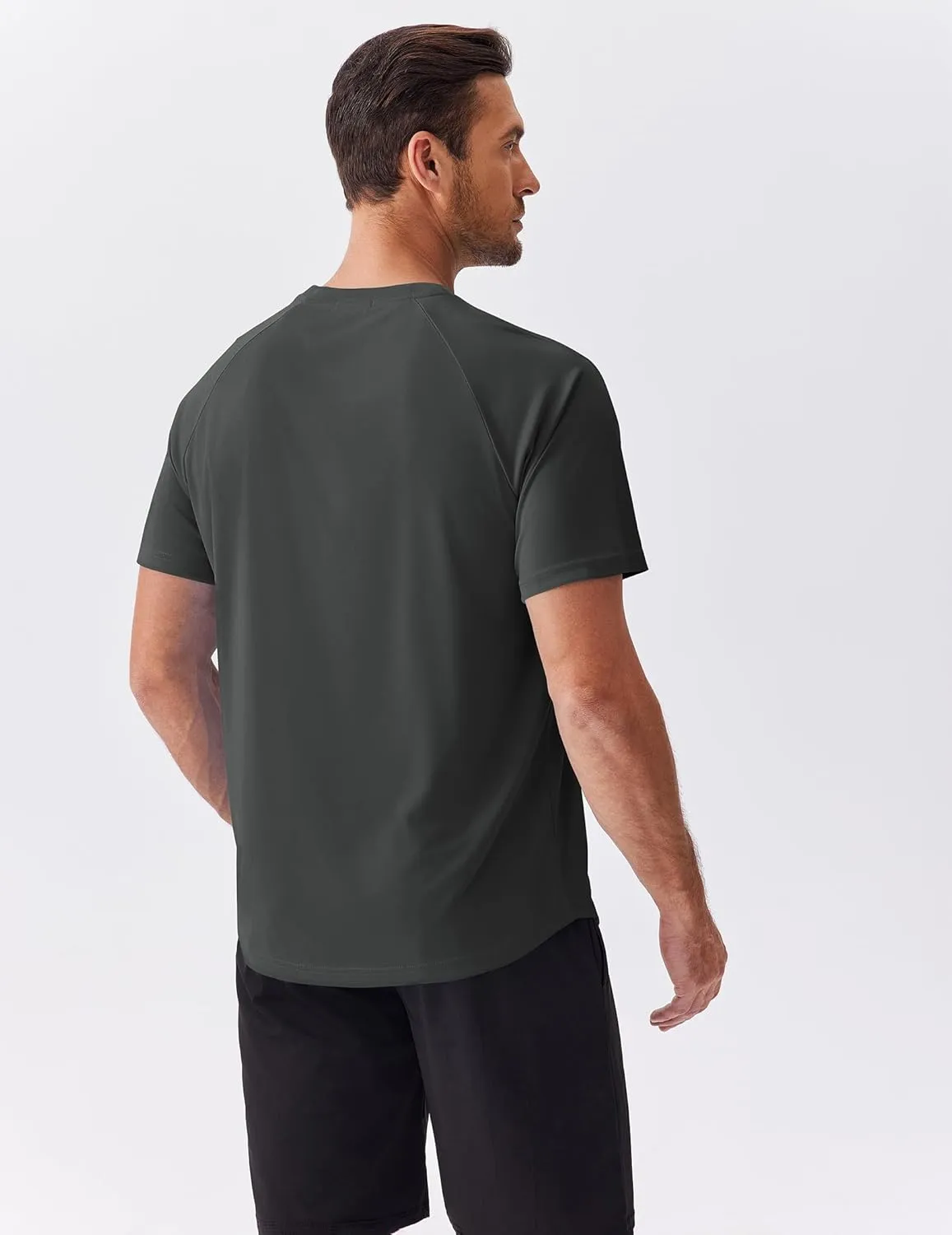 PINSPARK Mens 2 Pack UPF50  Sun Protection Swim Surf Short Sleeve Athletic Shirts Rash Guard Quick Dry Performance Shirts