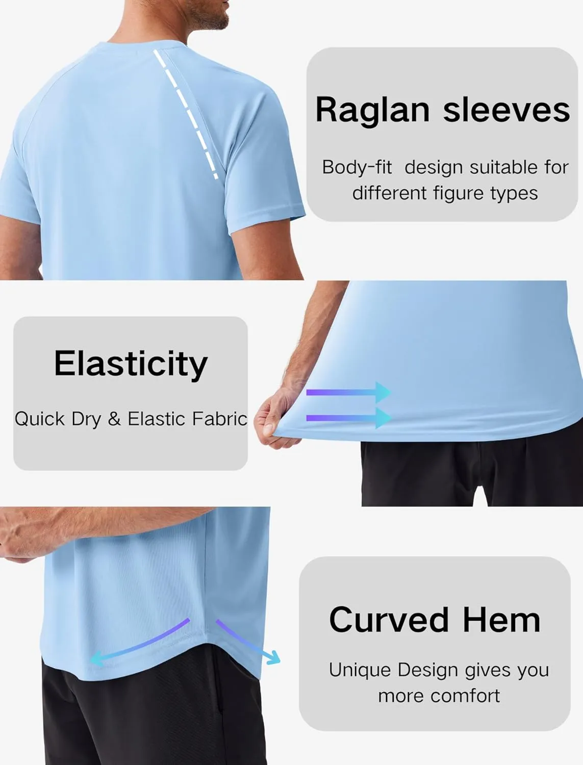 PINSPARK Mens 2 Pack UPF50  Sun Protection Swim Surf Short Sleeve Athletic Shirts Rash Guard Quick Dry Performance Shirts