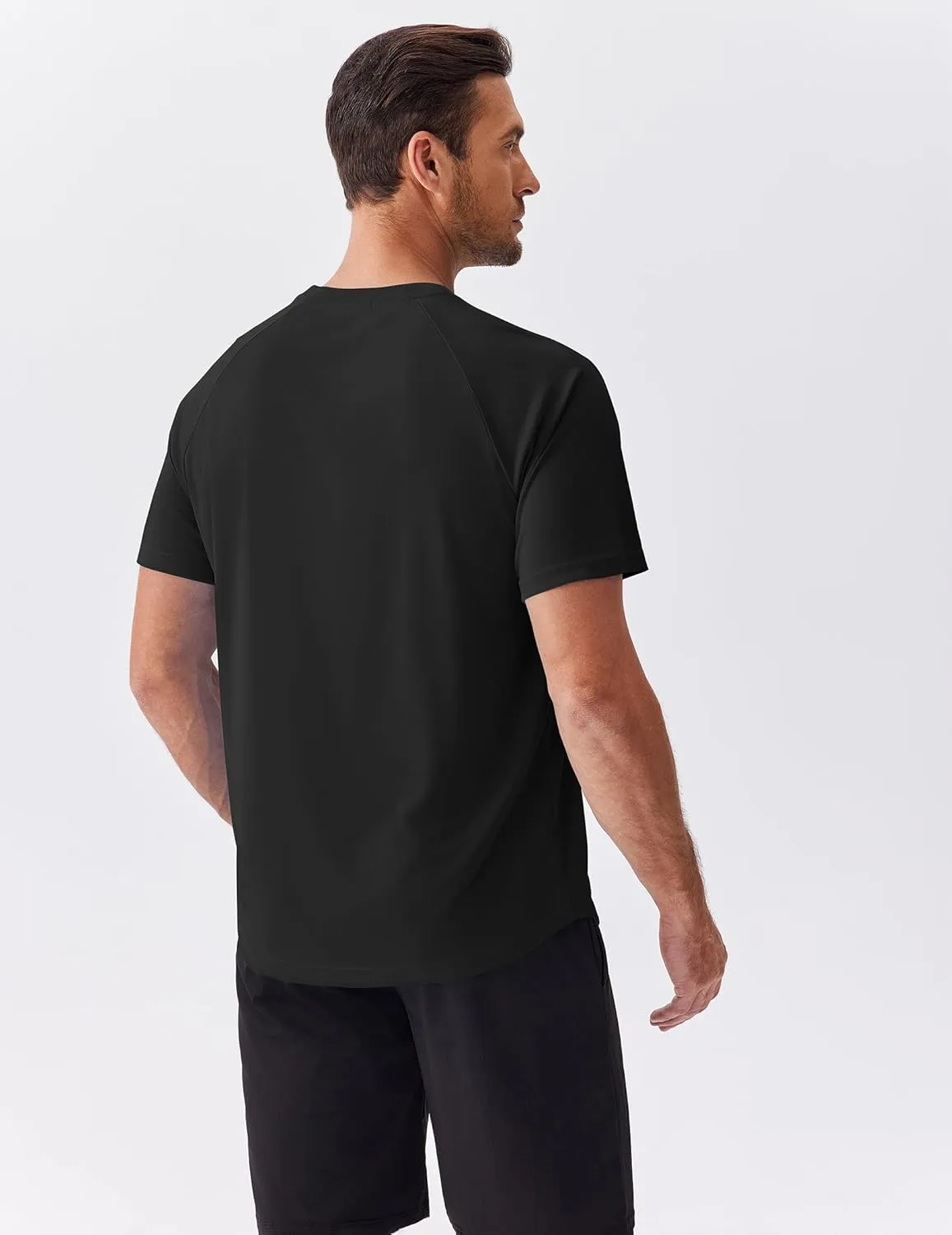 PINSPARK Mens 2 Pack UPF50  Sun Protection Swim Surf Short Sleeve Athletic Shirts Rash Guard Quick Dry Performance Shirts