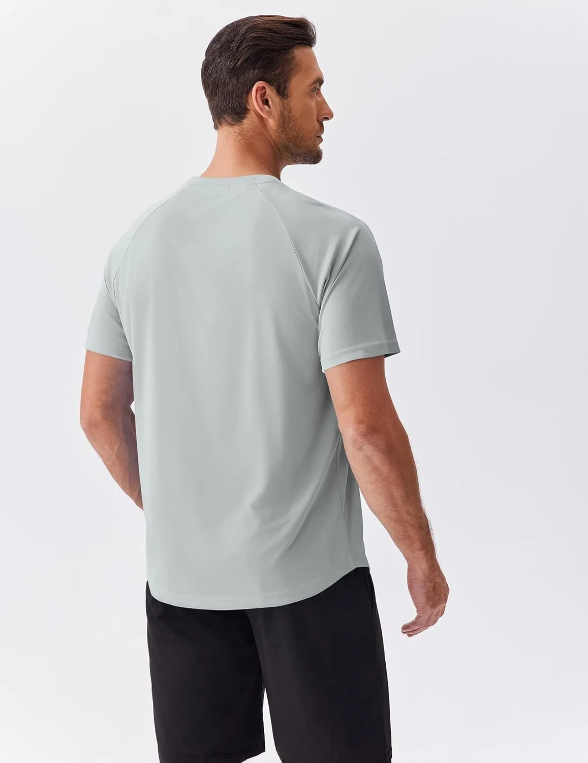 PINSPARK Mens 2 Pack UPF50  Sun Protection Swim Surf Short Sleeve Athletic Shirts Rash Guard Quick Dry Performance Shirts