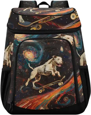 Pit Bull Dog Stars Comets Nebula Cooler Backpack Insulated Leak Proof Beach Cooler Bag 30 Cans Waterproof Lightweight Soft Lunch Picnic Hiking Camping Backpack Cooler for Men Women